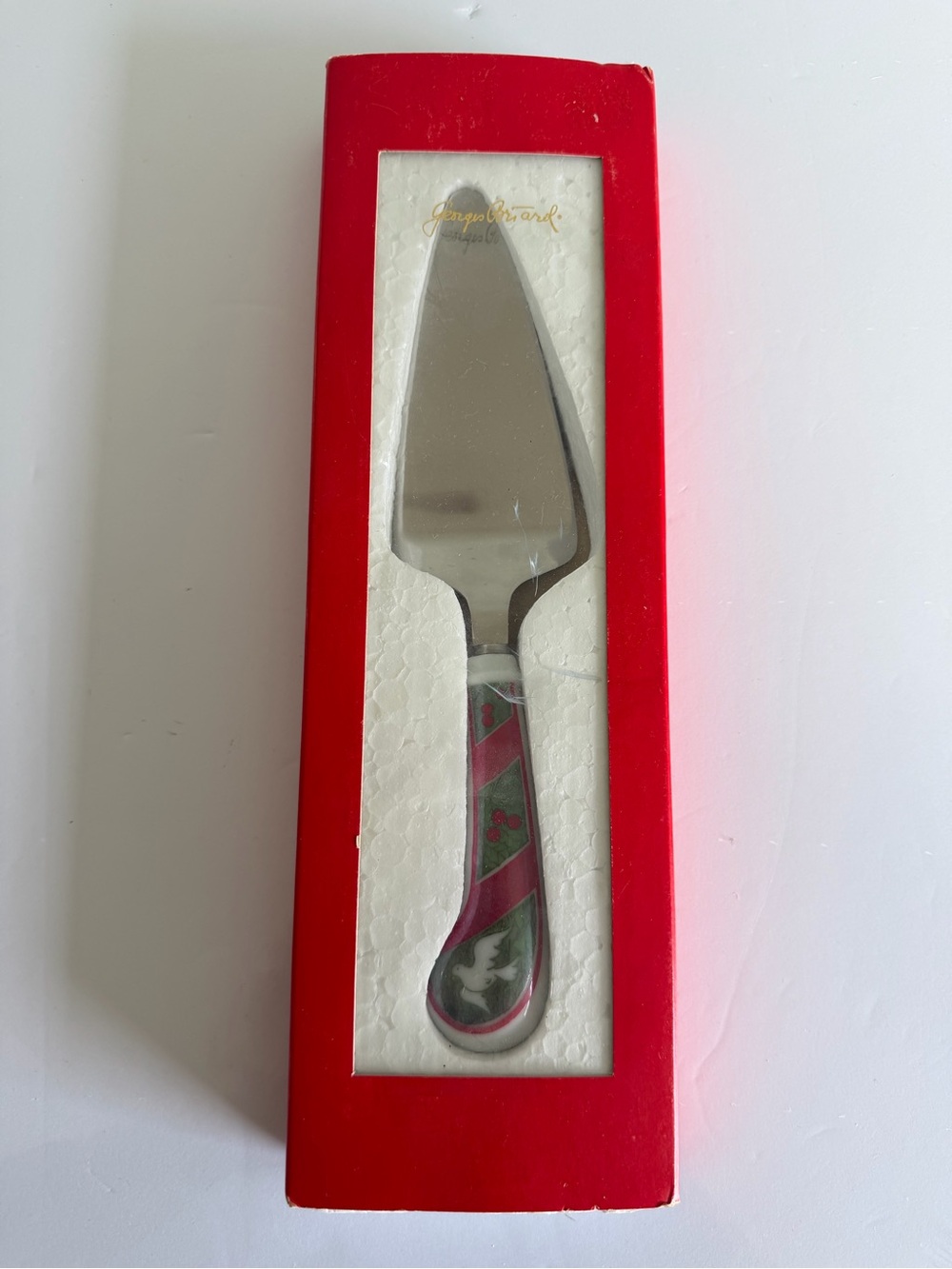 NIB Vintage Georges Briard Christmas Pie Cake Server